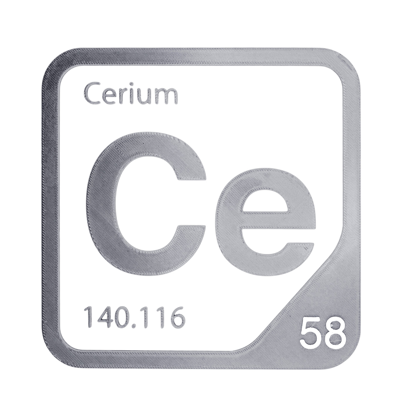 Cerium periodic table Elemental Tile in Gray