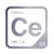 Cerium periodic table Elemental Tile in Gray
