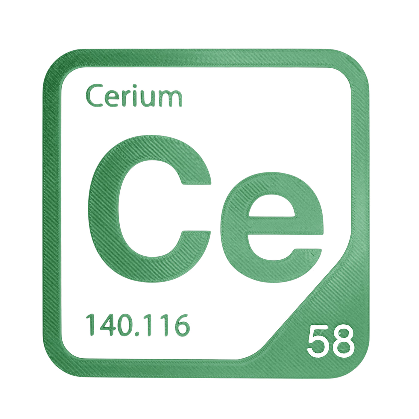 Cerium periodic table Elemental Tile in Green
