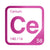 Cerium periodic table Elemental Tile in Magenta