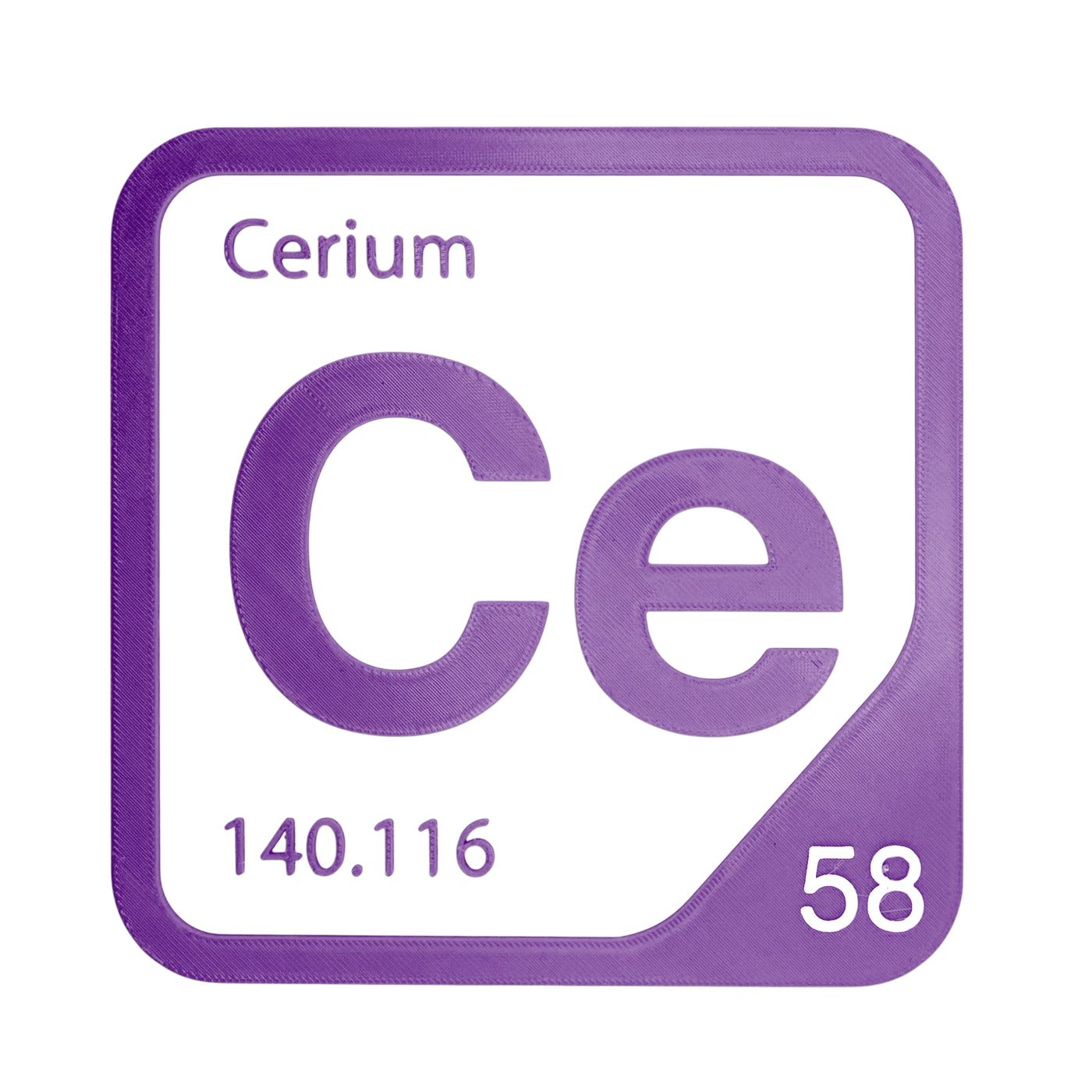 Cerium periodic table Elemental Tile in Purple