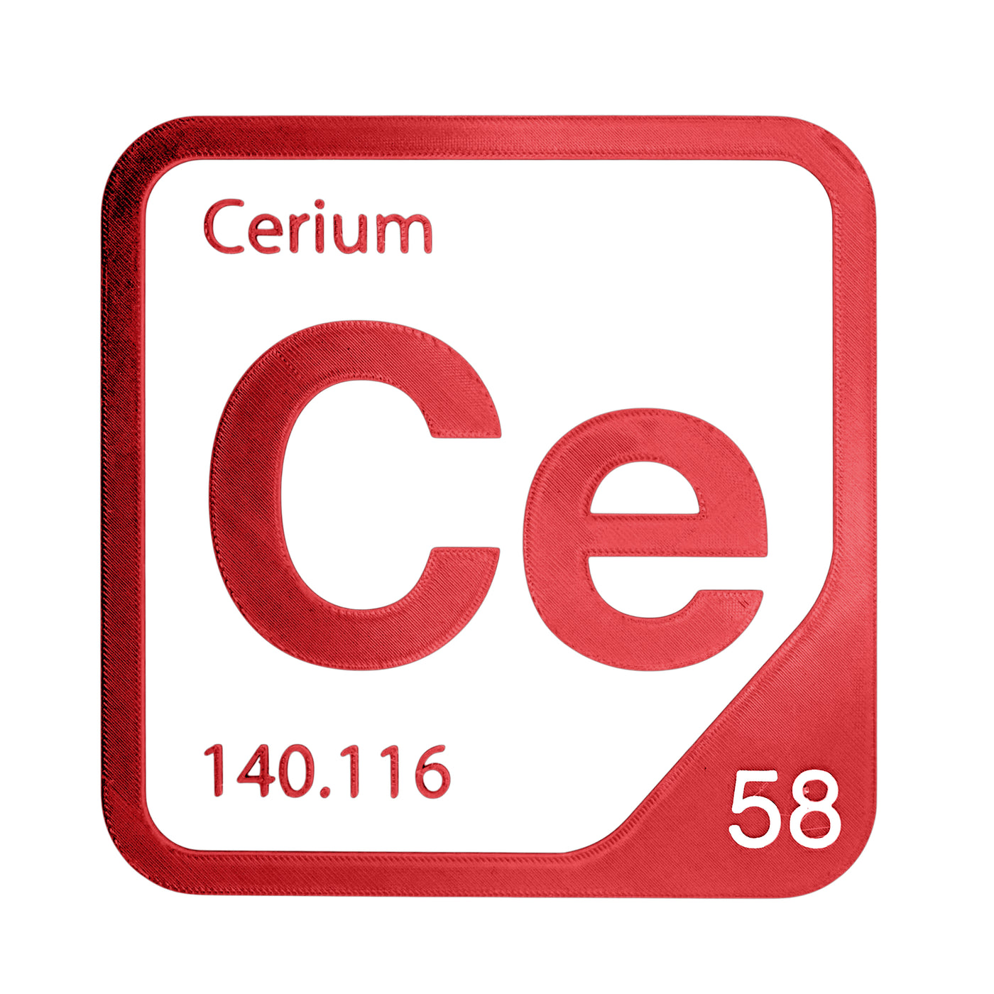 Cerium periodic table Elemental Tile in Red