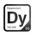 Dysprosium periodic table Elemental Tile in Black