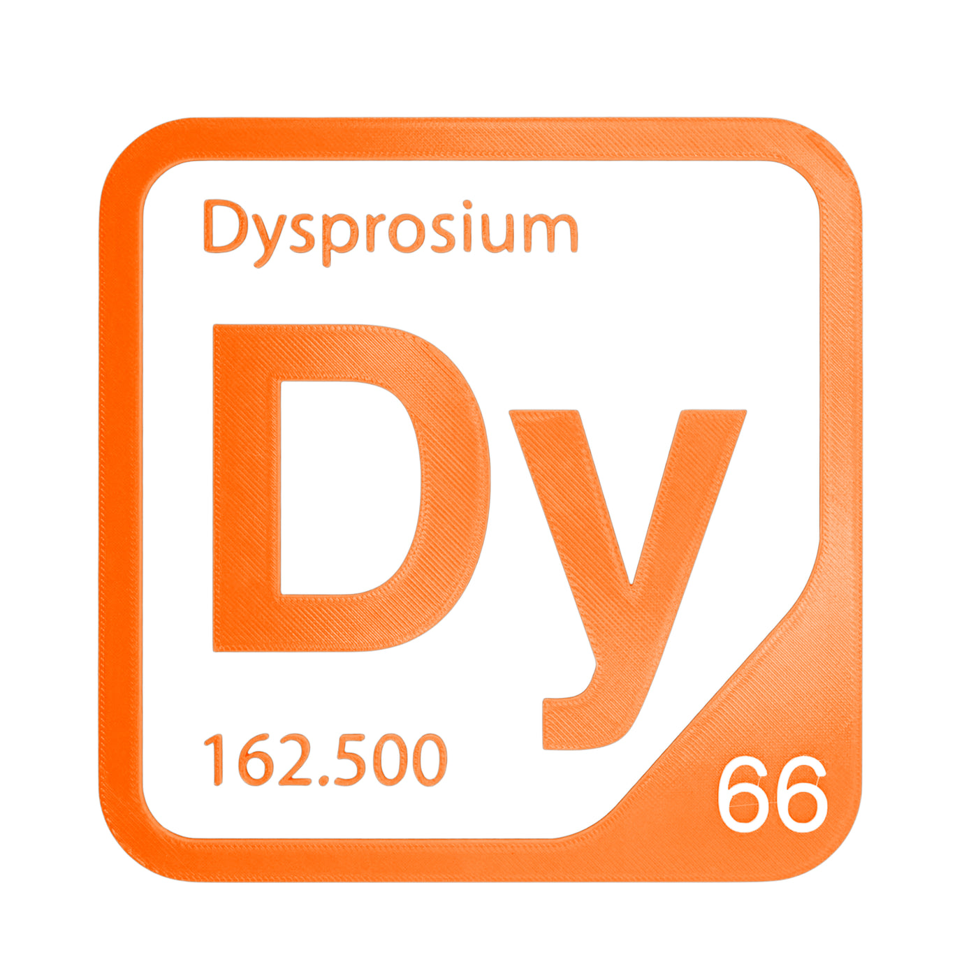 Dysprosium periodic table Elemental Tile in Orange