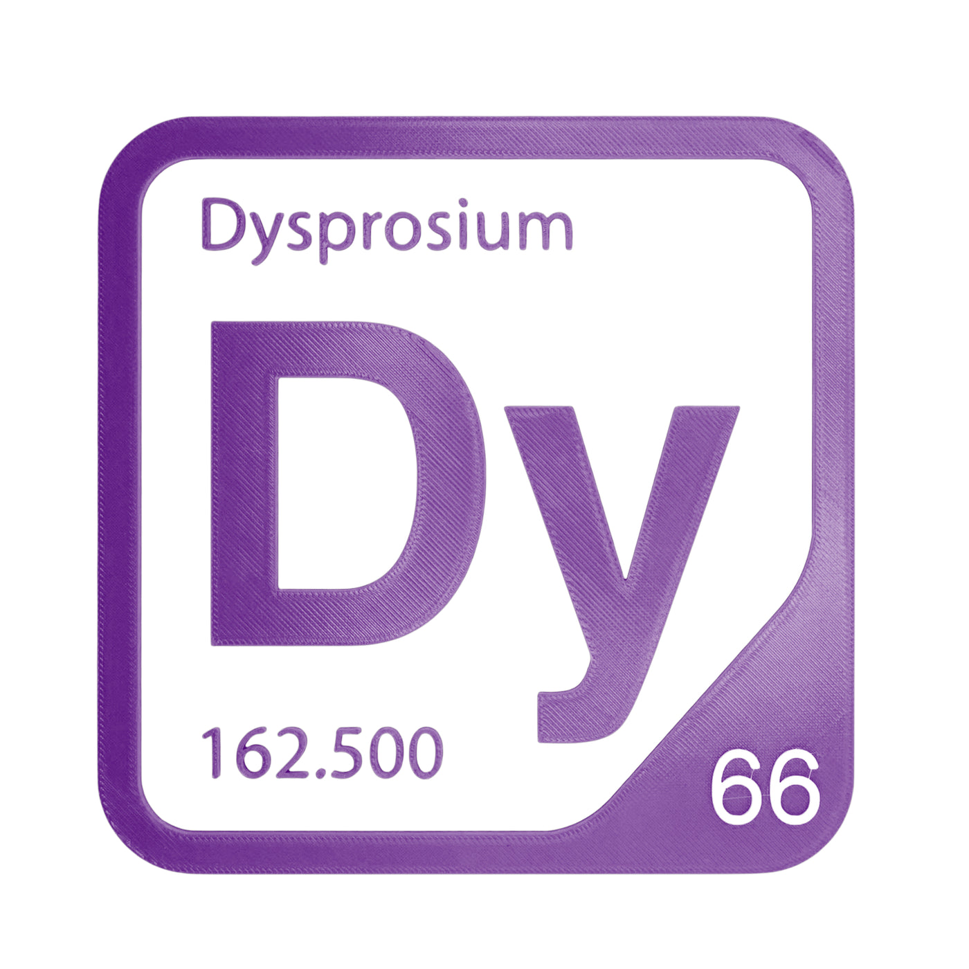 Dysprosium periodic table Elemental Tile in Purple