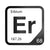 Erbium periodic table Elemental Tile in Black