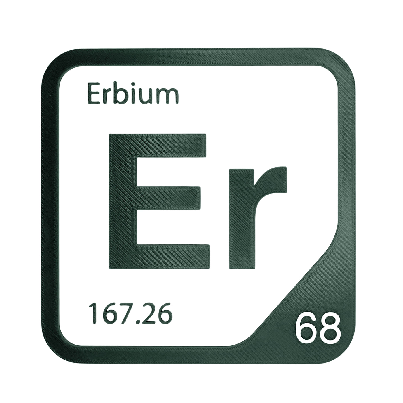 Erbium periodic table Elemental Tile in Forest Green