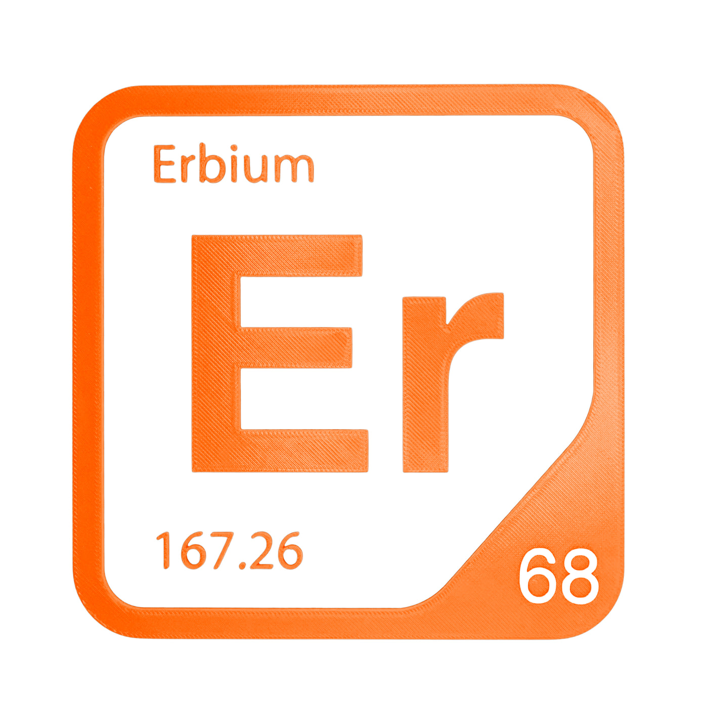 Erbium periodic table Elemental Tile in Orange
