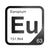 Europium periodic table Elemental Tile in Black