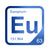 Europium periodic table Elemental Tile in Blue