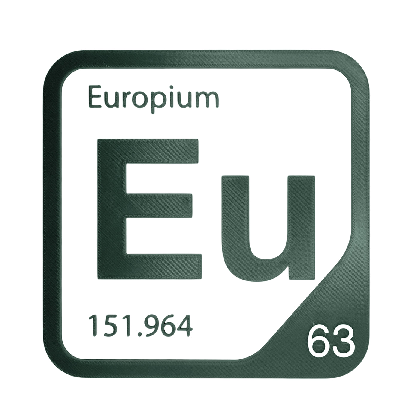 Europium periodic table Elemental Tile in Forest Green