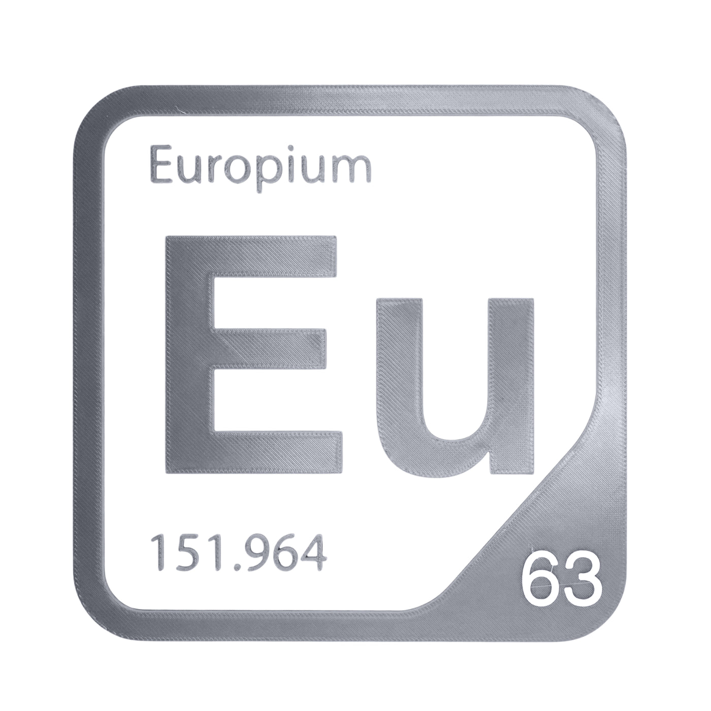 Europium periodic table Elemental Tile in Gray