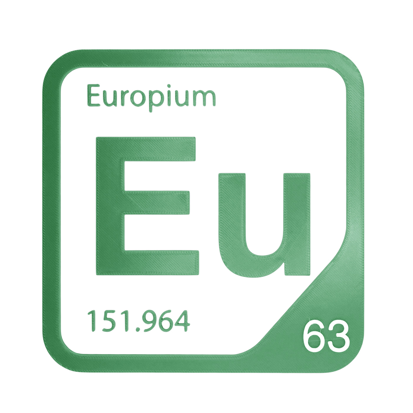 Europium periodic table Elemental Tile in Green