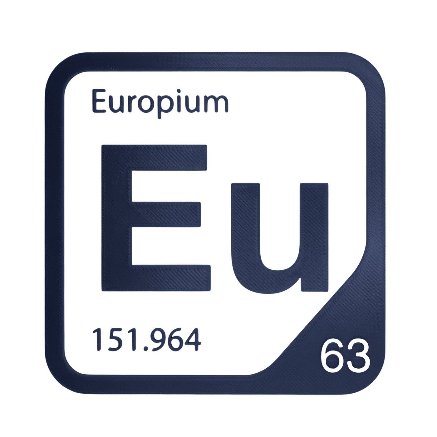 Europium periodic table Elemental Tile in Navy Blue