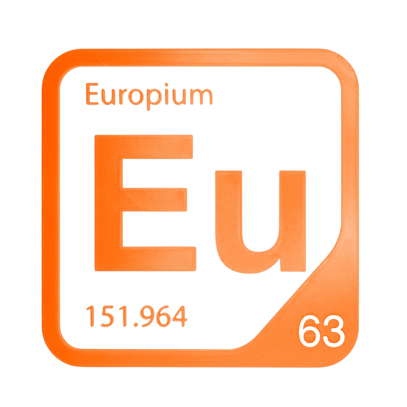 Europium periodic table Elemental Tile in Orange