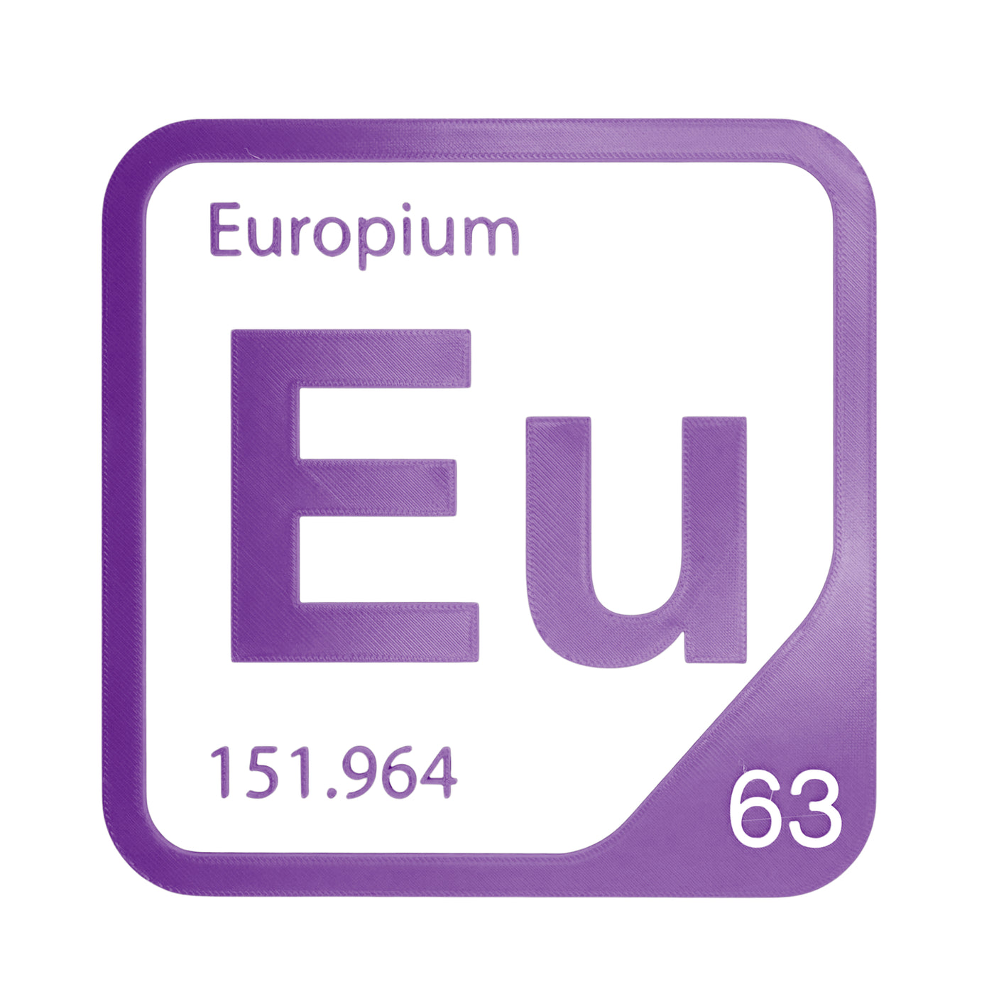 Europium periodic table Elemental Tile in Purple