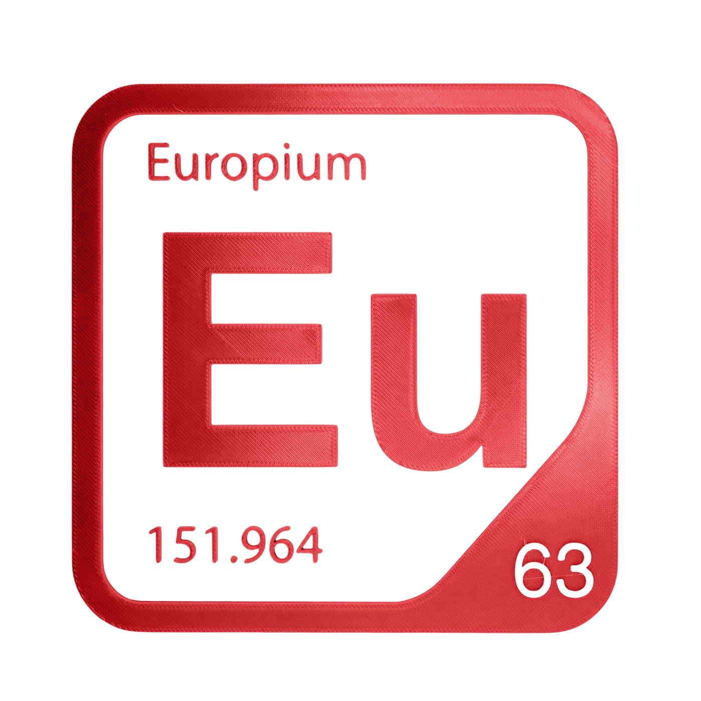 Europium periodic table Elemental Tile in Red