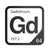 Gadolinium periodic table Elemental Tile in Black