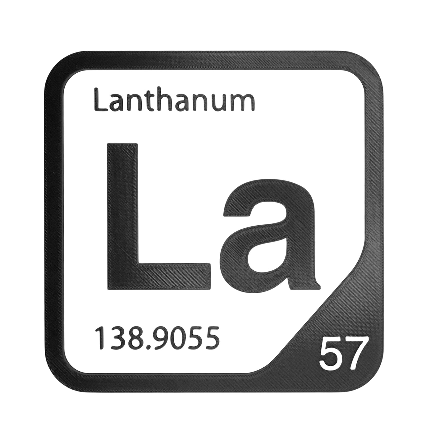 Lanthanum periodic table Elemental Tile in Black
