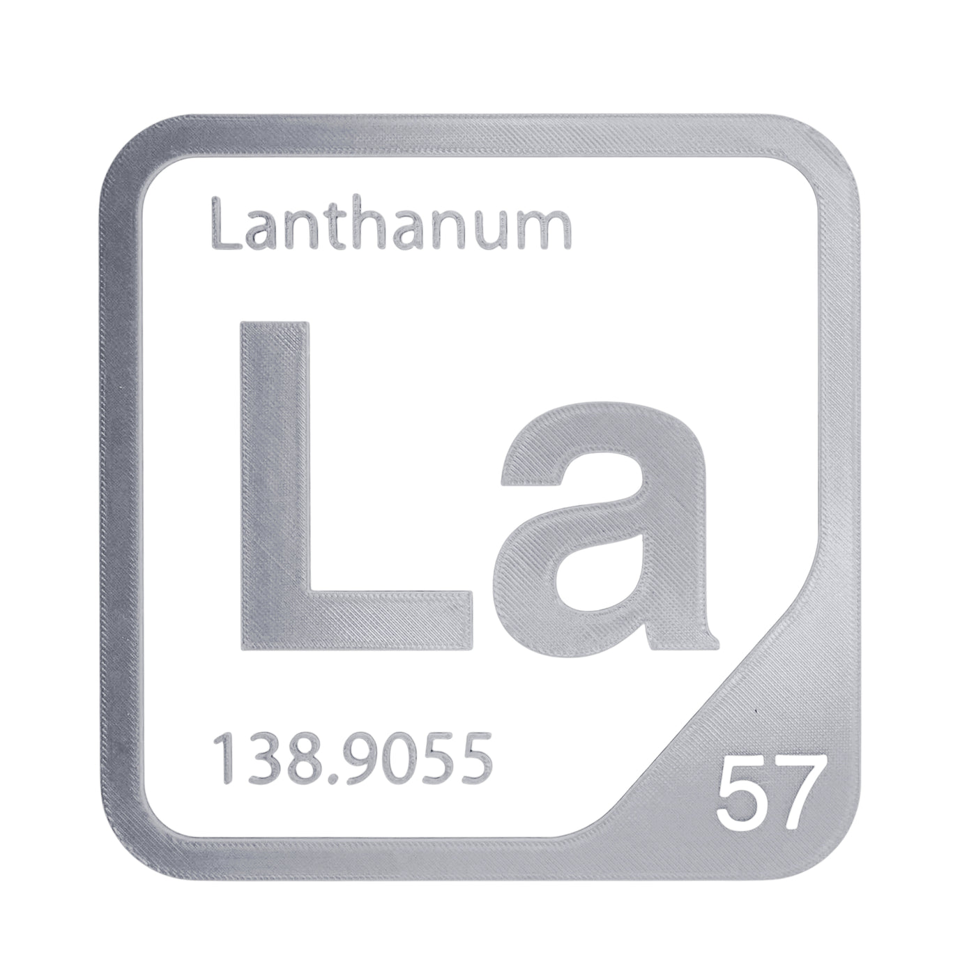 Lanthanum periodic table Elemental Tile in Gray