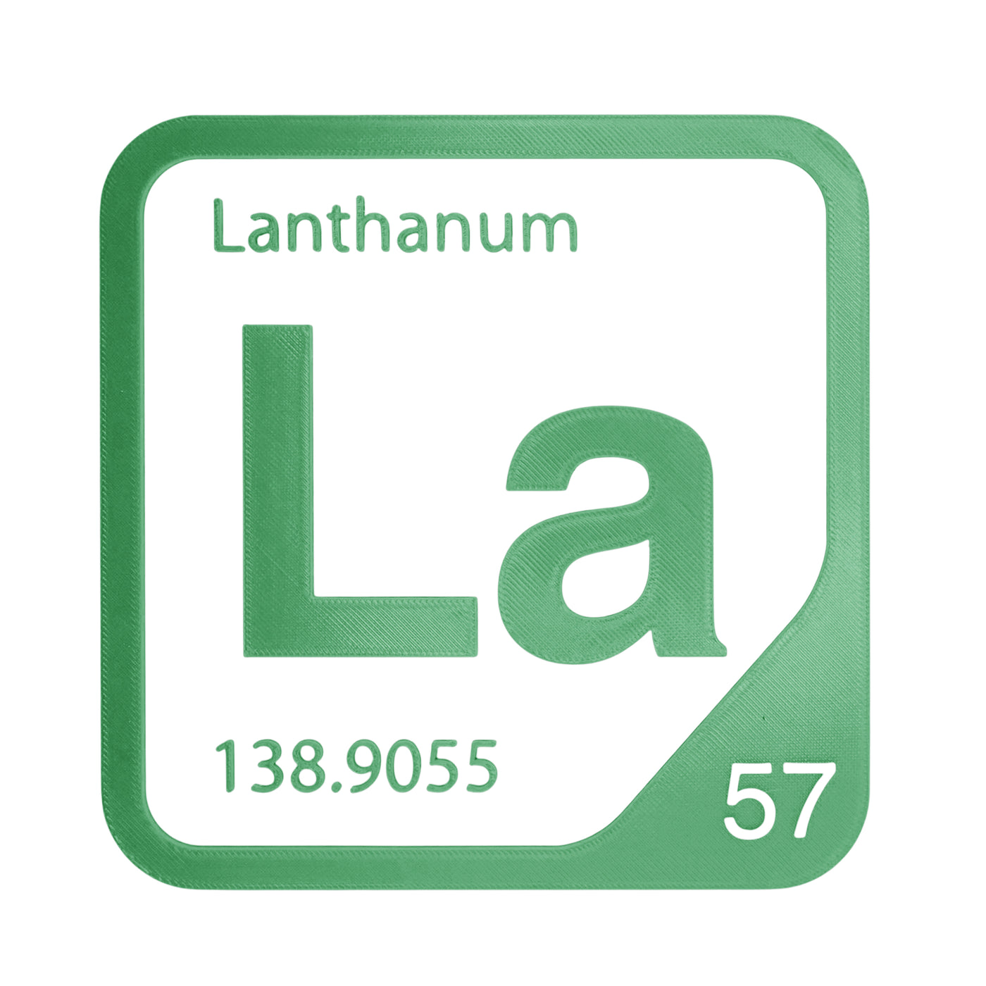 Lanthanum periodic table Elemental Tile in Green