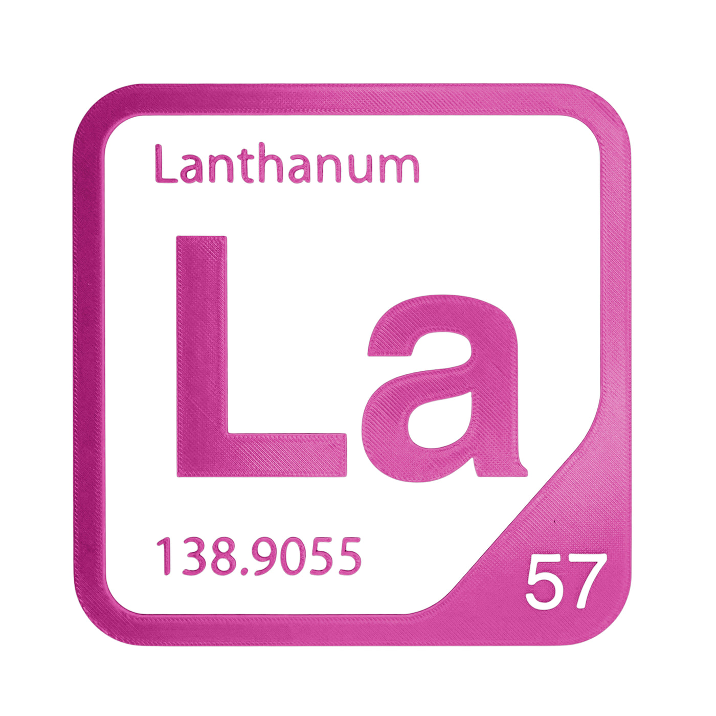 Lanthanum periodic table Elemental Tile in Magenta