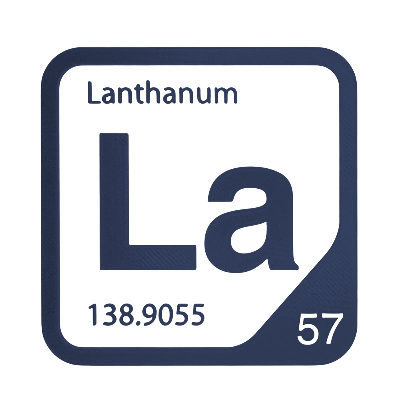 Lanthanum periodic table Elemental Tile in Navy Blue