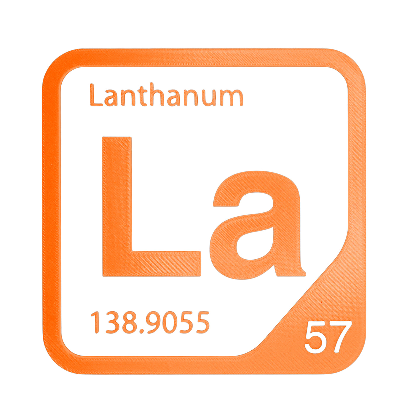 Lanthanum periodic table Elemental Tile in Orange