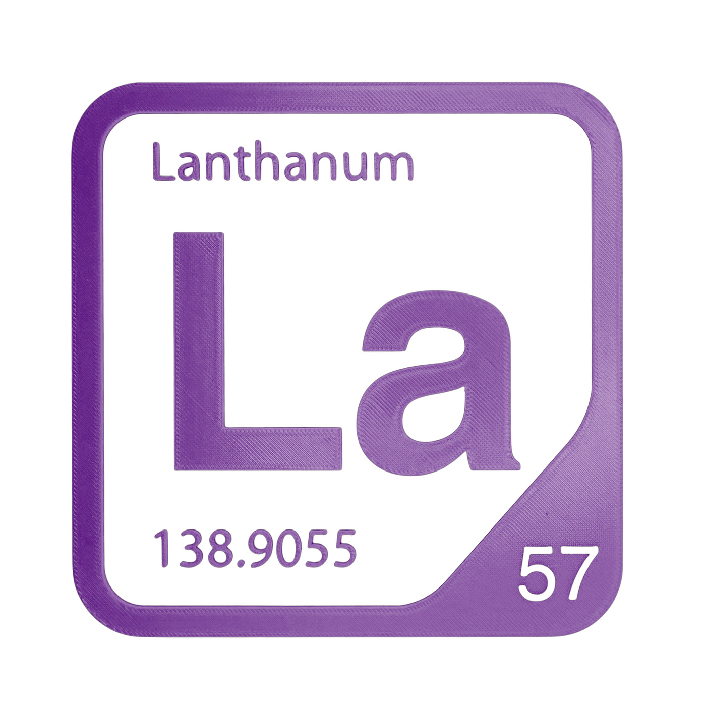 Lanthanum periodic table Elemental Tile in Purple