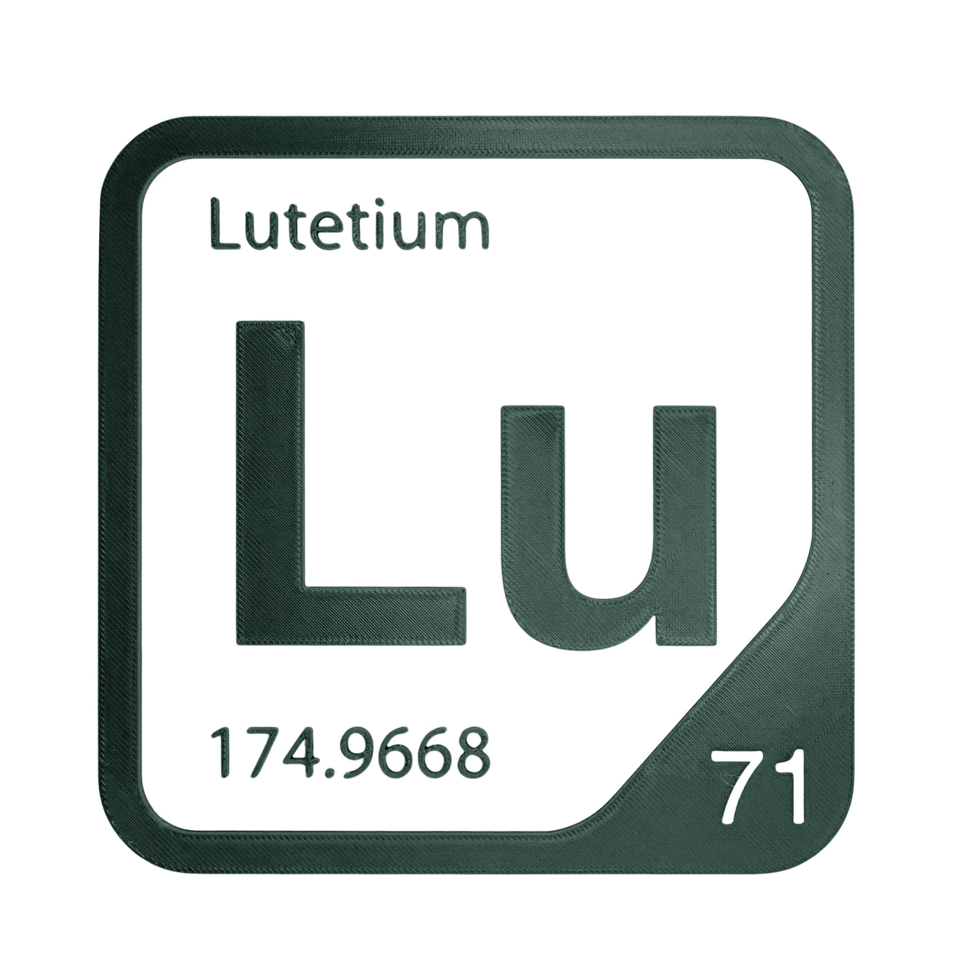 Lutetium periodic table Elemental Tile in Forest Green
