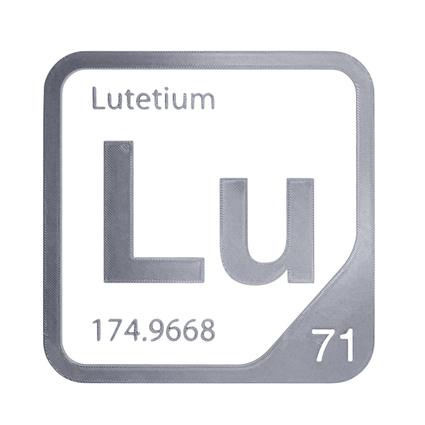 Lutetium periodic table Elemental Tile in Gray