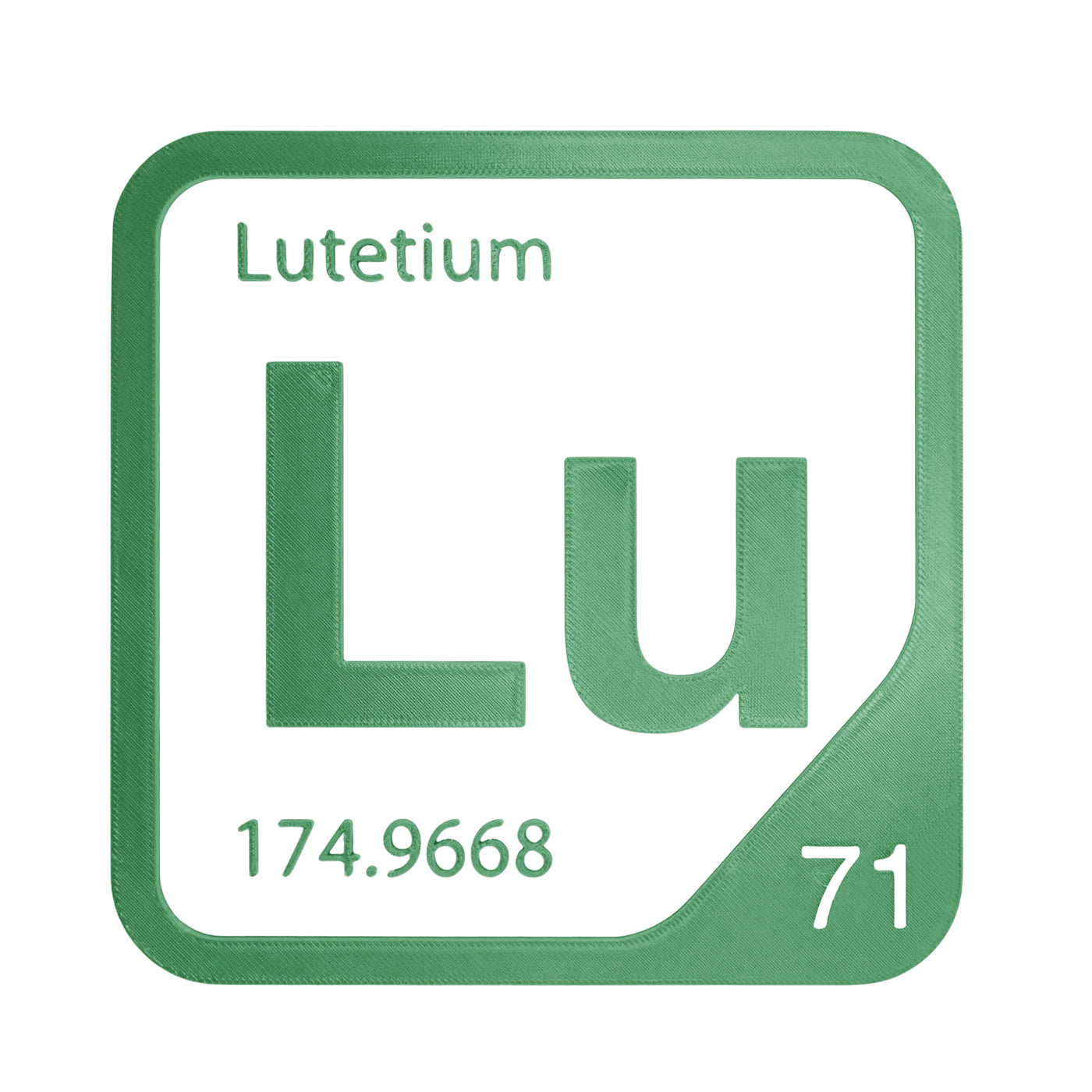 Lutetium periodic table Elemental Tile in Green