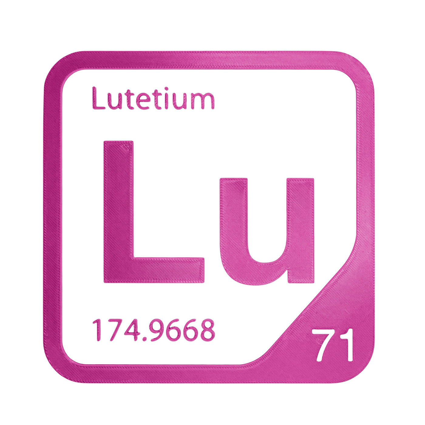 Lutetium periodic table Elemental Tile in Magenta