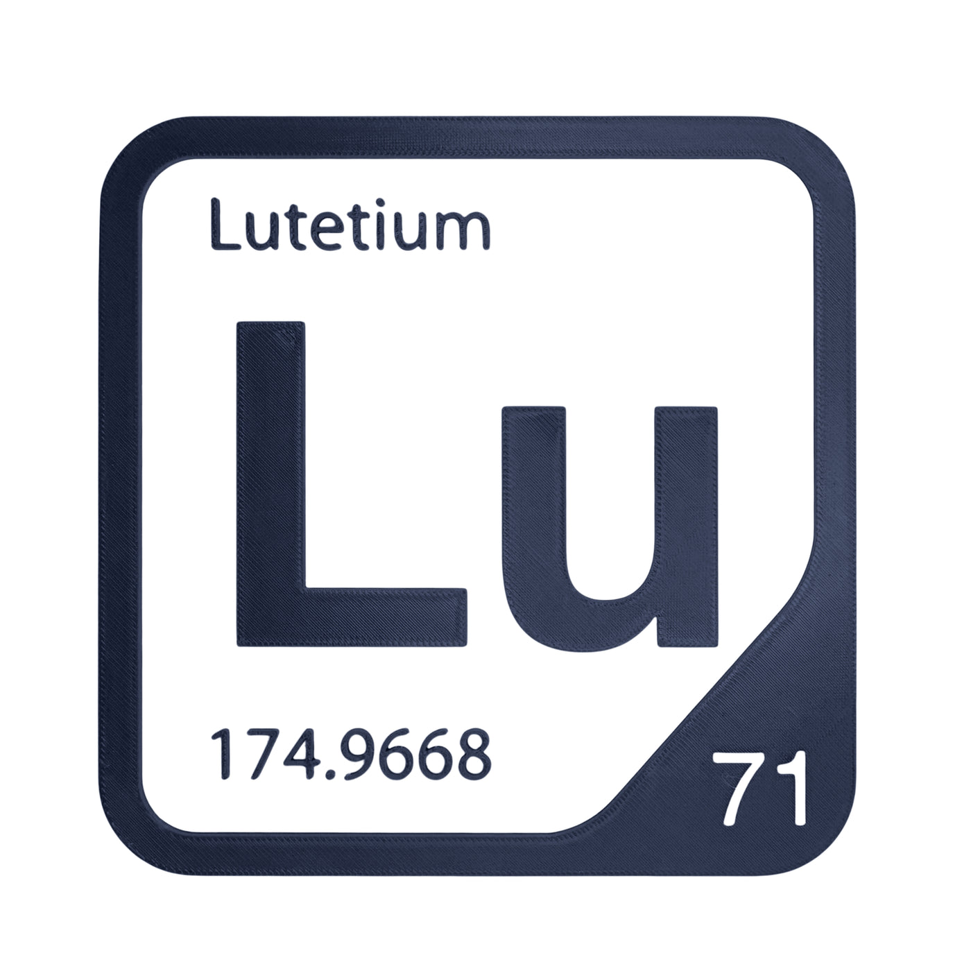 Lutetium periodic table Elemental Tile in Navy Blue