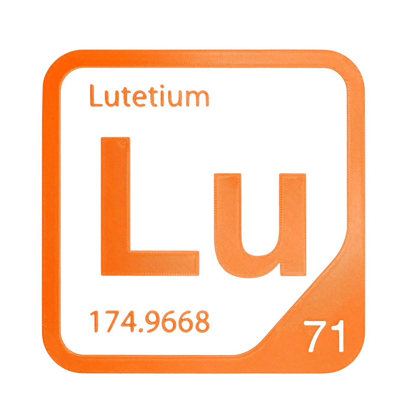 Lutetium periodic table Elemental Tile in Orange