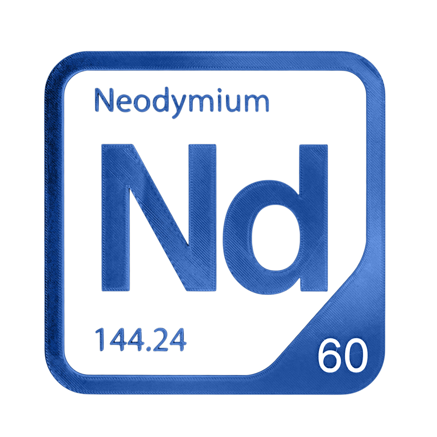 Neodymium periodic table Elemental Tile in Blue