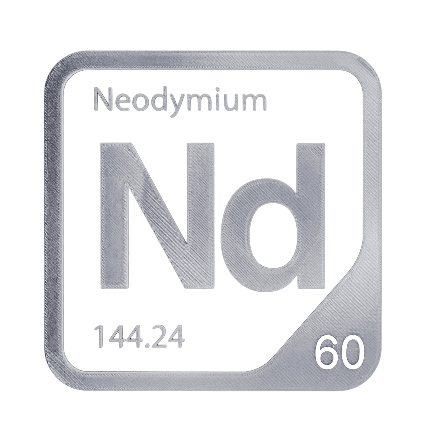 Neodymium periodic table Elemental Tile in Gray