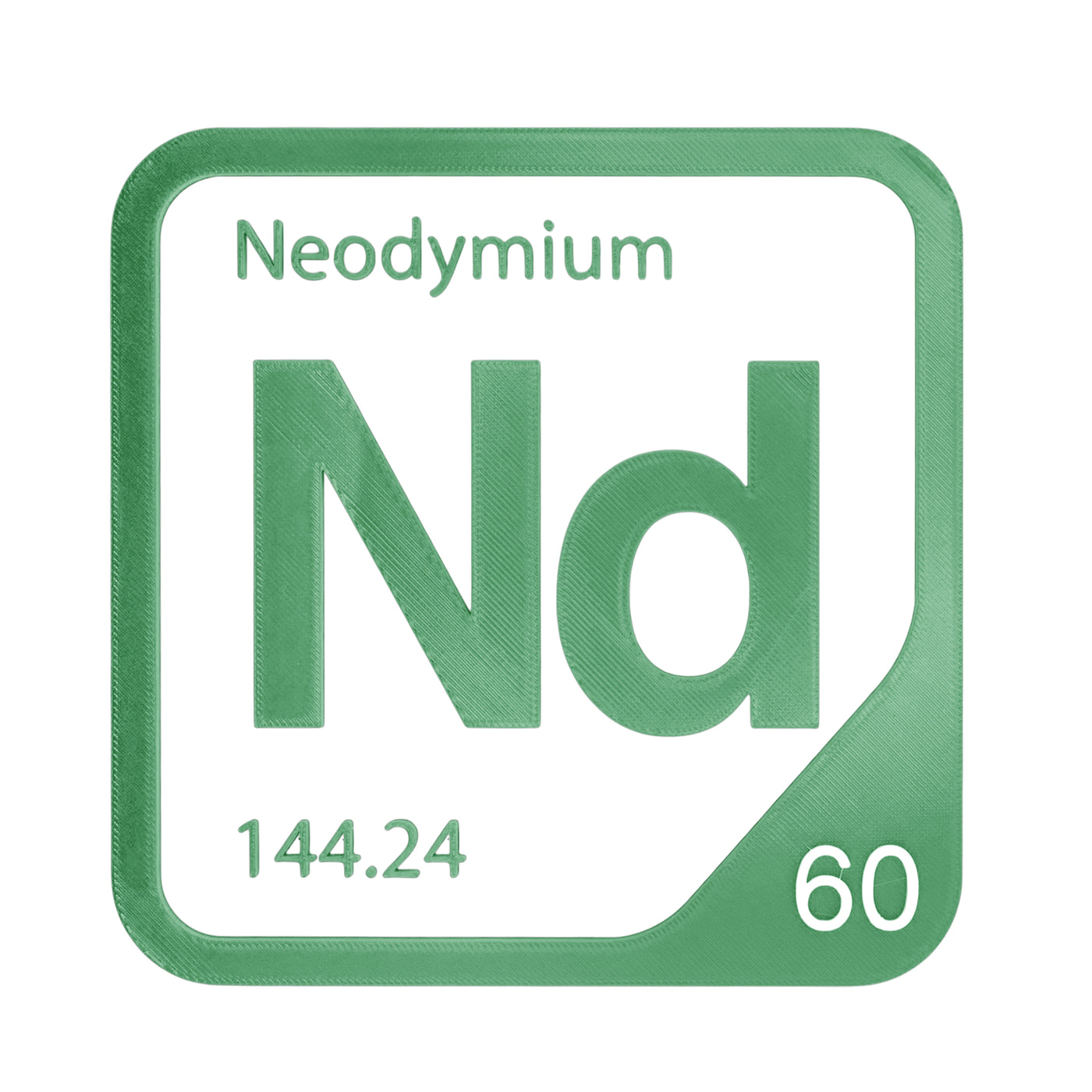 Neodymium periodic table Elemental Tile in Green