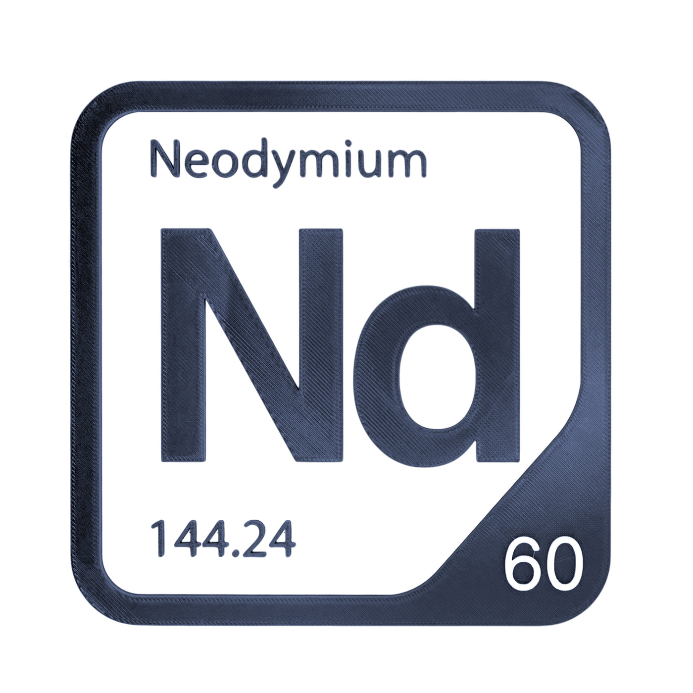 Neodymium periodic table Elemental Tile in Navy Blue