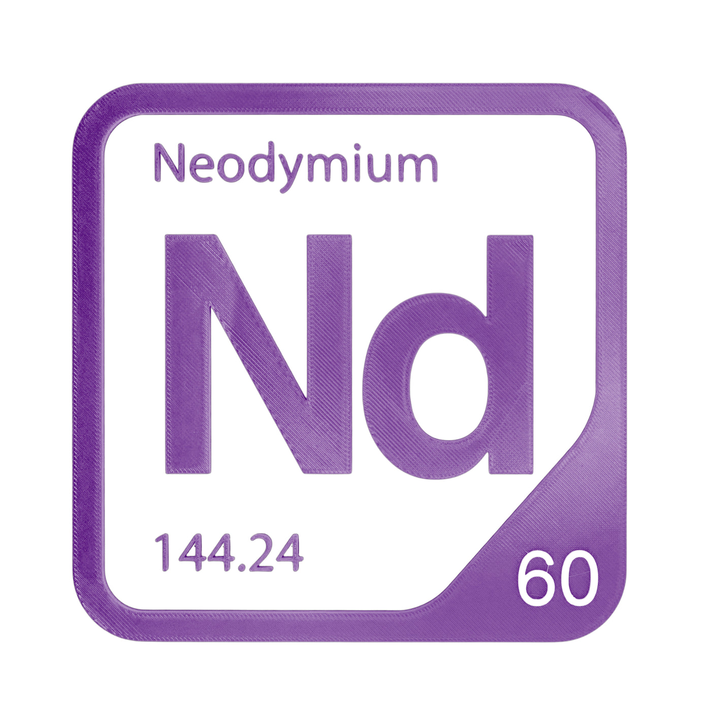 Neodymium periodic table Elemental Tile in Purple