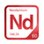 Neodymium periodic table Elemental Tile in Red