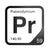 Praseodymium periodic table Elemental Tile in Black