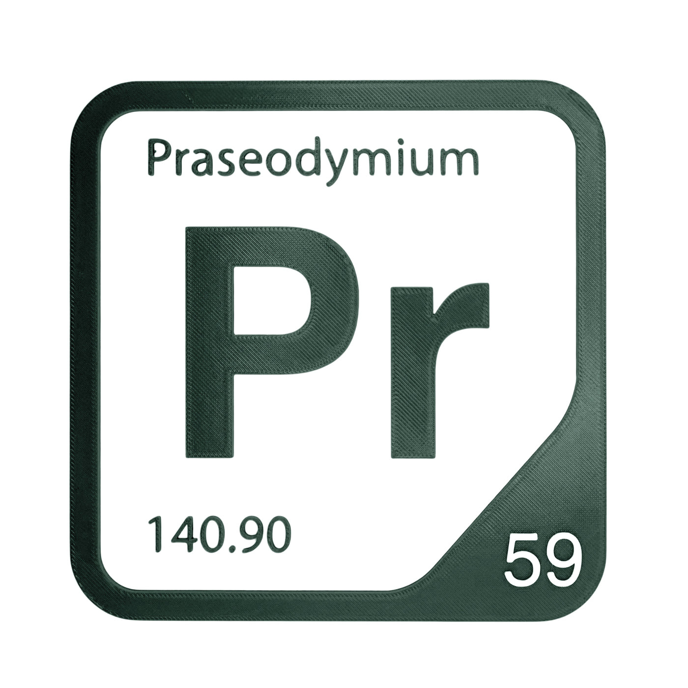 Praseodymium periodic table Elemental Tile in Forest Green