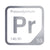 Praseodymium periodic table Elemental Tile in Gray