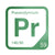 Praseodymium periodic table Elemental Tile in Green