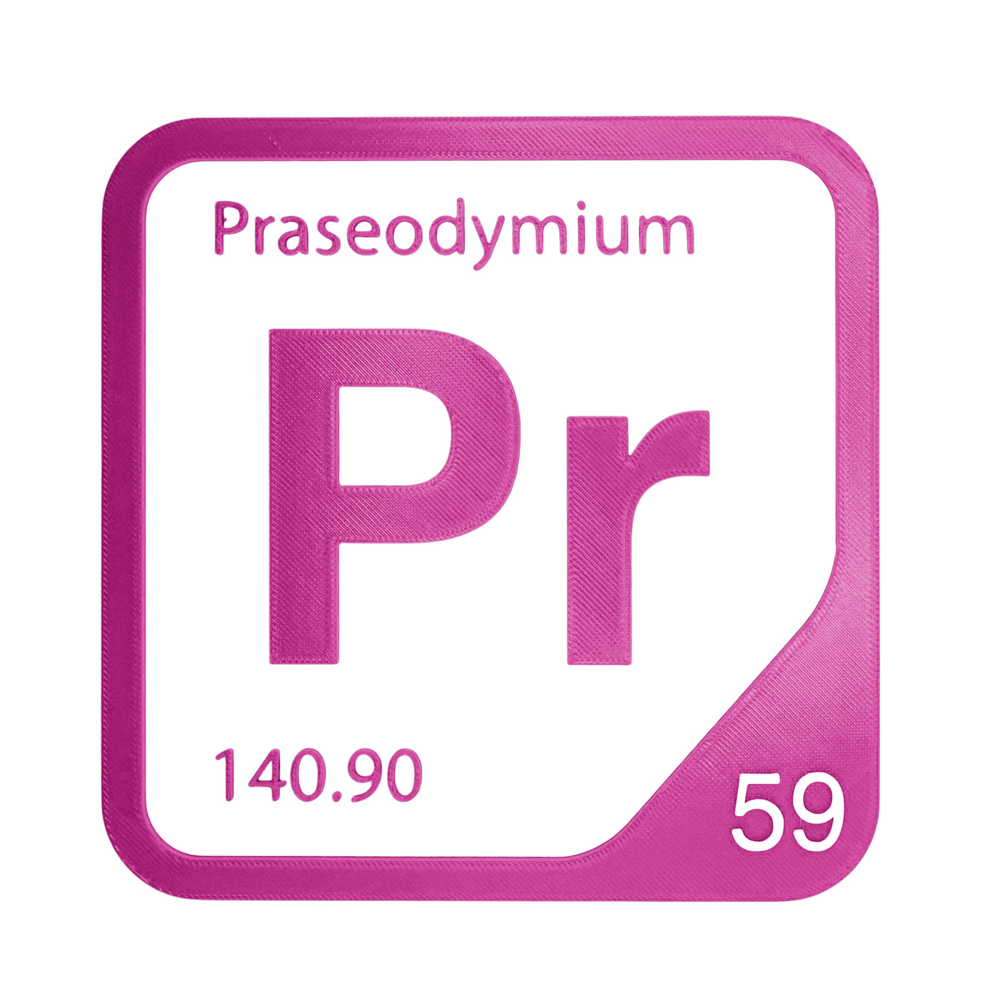 Praseodymium periodic table Elemental Tile in Magenta