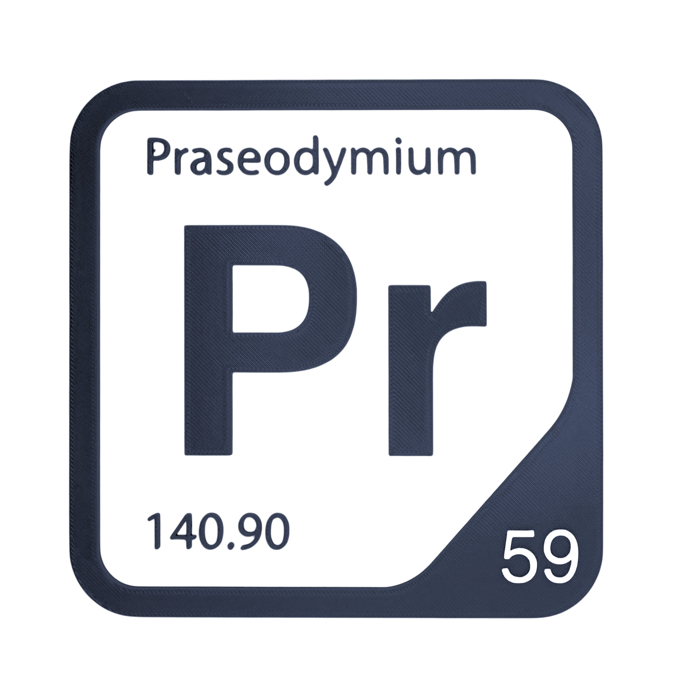 Praseodymium periodic table Elemental Tile in Navy Blue