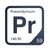 Praseodymium periodic table Elemental Tile in Navy Blue