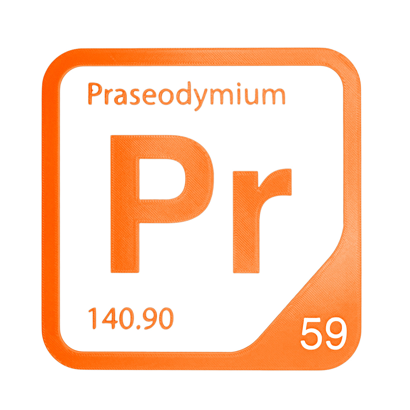 Praseodymium periodic table Elemental Tile in Orange