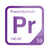 Praseodymium periodic table Elemental Tile in Purple